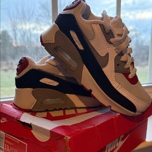 Nike Kids White Black Gray Red Air Max Style Sneakers
